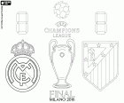 Real Madrid vs Atl. Madrid. Finale van de Champions League 2015-2016, stadion Giuseppe Meazza in Milaan, Italië, 28 mei, 2016