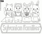 Sylvanian Families, vier beeldjes uit de collectie van antropomorfe dieren. Deze beeldjes zijn van het Japanse bedrijf Epoch