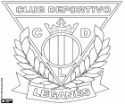 Logo van de Club Deportivo Leganés. Voetbalclub opgericht in 1928, gevestigd in Leganes, stad in de buurt van Madrid en voor de eerste keer in haar geschiedenis zal spelen in de Primera-División in het seizoen 2016-2017