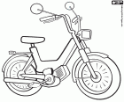 Een bromfiets, een voertuig zoals een kleine motorfiets, meestal met een waterverplaatsing van minder dan 50 cc