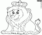 De koning van de leeuwen, de koning van de dieren. De Leeuwenkoning met de kroon en de cape