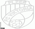 Logo van FC Viktoria Plzeň, voetbalclub van de stad van Pilsen, Tsjechië