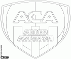 Embleem van de Athletic Club Arles-Avignon, voetbalclub met hoofdkantoor in de steden Arles en Avignon in het zuiden van Frankrijk