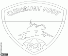 Schild van Clermont Foot 63, voetbalclub met hoofdkantoor in Clermont-Ferrand, stad van het centrum van Frankrijk en historische hoofdstad van de Auvergne