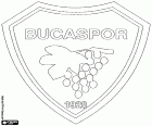 Embleem van Bucaspor Kulübü, voetbalclub met hoofdkantoor in Izmir, metropool in het uiterste westen van Anatolië, de derde stad meer bevolkt van Turkije