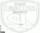 Embleem van Stade Lavallois Mayenne Football Club, voetbalclub van Laval, stad in westelijke van Frankrijk en de hoofdstad van het departement Mayenne