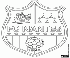 Logo van Football Club de Nantes, Nantes, hoofdstad van de regio Pays de la Loire, in het westen van Frankrijk voetbalclub uit