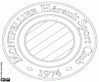 Embleem van Montpellier Hérault Sport Club, voetbalclub met hoofdkantoor in Montpellier, stad van het zuiden van Frankrijk, hoofdstad van de regio van de Languedoc-Roussillon
