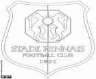 Badge van Stade Rennais Football Club, voetbalclub in Rennes, stad in het noordwesten van Frankrijk en de hoofdstad van de regio Bretagne