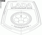 Logo van FK Lada Togliatti, voetbalclub in Toljatti of Togliatti, stad in de Oblast Samara in het Zuid-Oosten van Europees Rusland. Futbolnyj Kłub Lada Toljatti, Russisch oorspronkelijke naam getranslitereerde