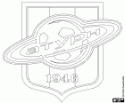 Embleem van FK Saturn Ramenskoje, voetbalclub met hoofdkantoor in Ramenskoje, stad van de Russische oblast Moskou ligt op ongeveer 40 km ten zuidoosten van de Russische hoofdstad