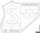 Embleem van Klub Sportowy Siarka Tarnobrzeg, sportclub uit Tarnobrzeg, stad op de oostelijke oever van de Vistula rivier, in het Subkarpaten Woiwodschap, in het zuidoosten van Polen