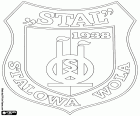 Badge van Stal Stalowa Wola, voetbalclub met hoofdkantoor in Stalowa Wola, stad in de buurt van de rivier San in het Subkarpaten Woiwodschap, in het zuidoosten van Polen