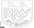 Embleem van KS ROW 1964 Rybnik, voetbalclub uit Rybnik, stad van de Poolse woiwodschap Silezië, gelegen in zuidelijk Polen in de buurt van de grens met Tsjechië