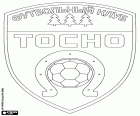 Embleem van FK Tosno, voetbalclub uit Tosno, gemeente aan de oevers van rivier de Tosna, Center administratieve van het Tosnensky district in de Oblast Leningrad