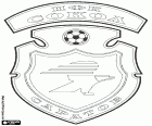 Schild van FK Sokol Saratov, voetbalclub in Saratov, grote havenstad aan de Wolga en de administratieve hoofdstad van Oblast Saratov in het zuiden van de Russische Wolga-regio