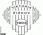 Embleem van FK Viktoria Žižkov, voetbalclub gevestigd in Žižkov, een voormalige zelfstandige gemeente en vanaf 1920 is een district van Praag, de hoofdstad van de Tsjechische Republiek