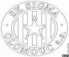 Logo van SK Sigma Olomouc, voetbalclub met hoofdkantoor in Olomouc, stad in het oosten van de Tsjechische Republiek, de historische hoofdstad van Moravië en nu de hoofdstad van de regio Olomouc. De Heilige Drievuldigheid kolom in Olomouc is een Werelderfgoed van de UNESCO