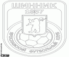 Logo van FK Sjinnik Jaroslavl, voetbalclub uit de Yaroslavl, stad aan de oevers van de Wolga gelegen 250 km ten noordoosten van Moskou en de hoofdstad van Oblast Jaroslavl. Het historische centrum van Jaroslavl is een Werelderfgoed