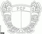 Schild van Futebol Clube Famalicão, voetbalclub uit Vila Nova de Famalicão, stad van de Noord regio van Portugal in het Portugese District Braga
