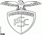 Schild van de Portimonense Sporting Clube, sportclub met hoofdkantoor in Portimão, toeristische stad met kust aan de Atlantische Oceaan in het zuiden van Portugal, in het District Faro in de Algarve