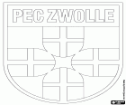 Badge van PEC Zwolle, voetbalclub met hoofdkantoor in Zwolle, stad in het midden-en Oost-Nederland en hoofdstad van de provincie Overijssel