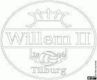 Logo van Willem II, voetbalclub uit Tilburg, stad van het zuiden van Nederland, in de provincie Noord-Brabant. De koning Willem II was een grote weldoener van de stad Tilburg en de naam van de voetbalvereniging is in zijn eer