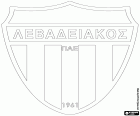 Badge van PAE Levadiakos, Athlitikos Podosferikos Omilos Levadeon, voetbalclub uit Livadeia, stad in Centraal-Griekenland en de hoofdstad van Boeotië regio