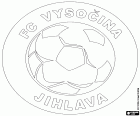 Schild van FC Vysočina Jihlava, voetbalclub uit Jihlava, stad aan de oevers van de rivier de gelijkluidende en is de hoofdplaats van de regio Vysočina, in het Centrum-Zuid van de Tsjechische Republiek