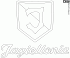 Logo van Jagiellonia Białystok, voetbalclub met hoofdkantoor in Białystok, stad in het noordoosten van Polen, op ongeveer 60 km van de grens met Wit-Rusland, is de hoofdstad van het Woiwodschap Podlachië