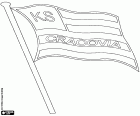 Logo van KS Cracovia, Miejski Klub Sportowy Cracovia SSA, sportclub met hoofdkantoor in Krakau, stad aan de oevers van de Vistula rivier en de hoofdstad van het woiwodschap Klein-Polen, is dat de tweede meer bevolkte stad van Polen, gelegen in het zuidelijke land