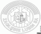 Badge van Zagłębie Lubin Sportowa SA, voetbalclub uit Lubin, stad in het Woiwodschap Neder-Silezië, in powiat Strzelecki