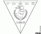 Logo van MKS Pogoń Szczecin, Morski Klub Sportowy Pogoń Szczecin, voetbalclub met hoofdkantoor in Szczecin, havenstad aan de Baltische Zee, vlakbij de grens met Duitsland, in Noordwest Polen. Szczecin is de hoofdstad van de Woiwodschap West-Pommeren