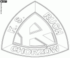 Logo van Ruch Chorzów SA, voetbalclub met hoofdkwartier in Chorzów, stad in de Silezië, gelegen in het zuiden van Polen. Chorzów maakt deel uit van het grootstedelijke gebied van Silezië samen met Katowice en andere gemeenten