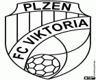 Badge van FC Viktoria Plzeň, voetbalclub met hoofdkantoor in Pilsen, stad in de regio historische van Bohemen, in het westen van Tsjechië. Deze Tsjechische stad ligt ongeveer 90 km ten westen van Praag en is beroemd over de hele wereld door het bier