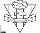 Badge van FK Jablonec, voetbalclub met hoofdkantoor in Jablonec nad Nisou, stad aan de oevers van de rivier Neisse, gelegen op ongeveer 10 km van Liberec, in het noorden van de historische regio van Bohemen, in het noorden van Tsjechië