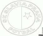 Badge van Slavia Praag, Sportovní klub Slavia Praha Fotbal AS, voetbalclub van een sportclub, met hoofdkantoor in Praag, de meest bevolkte stad en de hoofdstad van de Tsjechische Republiek