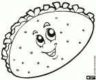 Een Mexicaanse taco met groenten en een glimlach