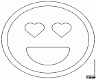 Een Smiley met hart-vormige ogen en lachend met open mond, het gezicht van de liefde, een manier van uitdrukken liefde met emoticons