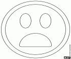 Een emoticon met een Smiley gezicht met gefronste wenkbrauw en open mond