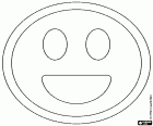 Smiley is de meest populaire karakter in de wereld van emoticons. In deze kleurplaat zien we hem lachend met de mond open