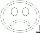 Het teleurgesteld gezicht van Smiley, een emoticon teleurgesteld ben over