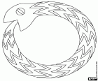 De ouroboros is een oersymbool dat afkomstig is van de iconografie van het oude Egypte. De ouroboros is een slang die haar eigen staart bijten. De ouroboros is uitgegroeid tot een symbool voor Gnosticisme en Hermetisme