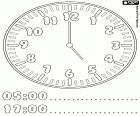 5:00 en 17:00, het is vijf uur in de ochtend of in de middag. De wijzers van dit horloge aangeven dat er vijf uur