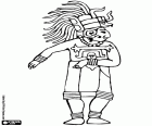 Een Maya priester klaar voor een ceremonie. De gebeden, de rituele dansen en het oblations waren zeer belangrijk in de Maya cultuur. De plechtigheden werden georganiseerd door de priesters buitenshuis tegenover de tempels, de piramides