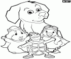 Linny, Tuck en Ming-Ming, huisdieren drie helden met de puppy. De hoofdrolspelers van dit avontuur van Wonder Pets