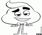 Poop of Kak, een elegante emoji met een strikje, een personage uit de film van Emoji