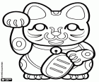 Maneki-neko, populaire Japanse beeldje, de talisman van geluk in de Japanse traditie