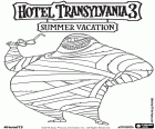 Murray de mummie tijdens zijn vakantie van de zomer met zonnebril in de hand, een scène uit de nieuwe film Hotel Transylvania 3, zomervakantie