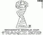 Logo van de Wereldkampioenschap voetbal vrouwen 2019, die in Frankrijk vanaf 7 juni, 7 juli 2019 plaatsvindt. De 24 deelnemende ploegen zijn Argentinië, Australië, Brazilië, Canada, Chili, China, Duitsland, Engeland, Frankrijk, Italië, Jamaica, Japan, Kameroen, Korea, Nederland, Nieuw-Zeeland, Nigeria, Noorwegen, Schotland, Spanje, Thailand, USA, Zuid-Afrika en Zweden